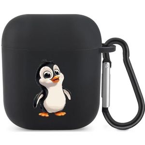 Leuke Pinguïn Leuke Case Voor AirPods 2 & 1 Schokbestendige Beschermende Hoofdtelefoon Gevallen Cover Met Sleutelhanger Voor Mannen Vrouwen