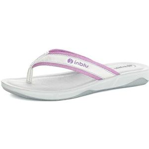 inblu Flip-flops voor dames, met gevoerde stoffen band en anatomische zool, maat 35 tot 41, sandalen, blauweregen, maat 37 EU, Glycine., 37 EU