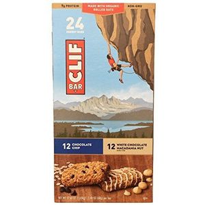 Clif Bar Variety Pack with Chocolate Chip and White Chocolate Macadamia Nut Flavors, 2.4 Ounce (68 Gram) Nutritional Energy Bars, 24 Count