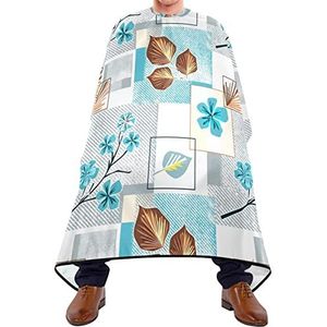 Kapper Cape 140 x 168 cm, keramische tegel bloem blad haar snijjurk zacht haar gesneden cape verstelbare kappersjurk, voor volwassenen, kinderen, salon