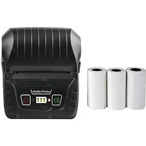 printer, 58mm Bluetooth-bonprinter Draadloze USB-poort Bonprinter POS Draagbare Impresora(Black add 3Rolls)