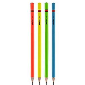 Rotring potloden, HB, geassorteerde neon kleuren, blister met 4 stuks