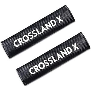 2 stuks Autogordel Cover,voor Opel Crossland x Soft Comfort Antislip Ademende Schouderbescherming Cover Auto Interieur Styling Accessoires.,C-White