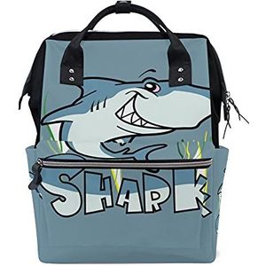 Cartoon Joy Shark Luiertas Rugzak Mom Bag Casual Lichtgewicht Grote Capaciteit voor Reizen Mammy Vrouwen Meisjes