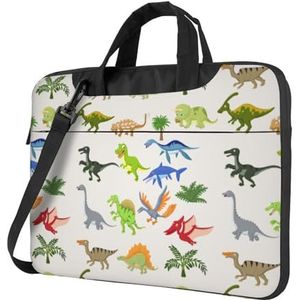 OPSREY Cartoon Dinosaurus Afbeeldingen afgedrukt Laptop Tas Ultradunne Laptop Sleeve Draagbare Computer Beschermende Tas