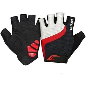 JIEZM Fietshandschoenen ademende unisex fietshandschoenen racefiets rijden MTB racing outdoor wanten fiets halve vinger handschoen fietshandschoenen voor mannen (kleur: S-16 rode handschoenen, maat: