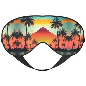 Sunrise Tropical Palm Tree Island Print Unisex Ultrazacht licht blokkerend oogmasker voor optimaal comfort slaap
