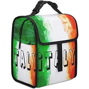 Vintage Italië Vlag Herbruikbare Lunch Bag Geïsoleerde Lunch Box Draagbare Koelere Zakken Voor Werk Picknick Strand