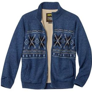 ATLAS FOR MEN - Gebreid vest met fleecevoering en jacquardmotief - L