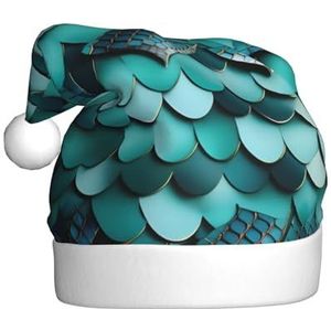 SSIMOO Zeemeermin vis schaal print volwassen pluizige kerst hoed - feestelijke decoratie hoofddeksels voor feesten en feestdagen