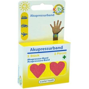 Scarlet Health Sea acupressuurband, 1 paar elastische armbanden voor gebruik aan de pols, voor kinderen en volwassenen, discrete reisgenoot (hart)