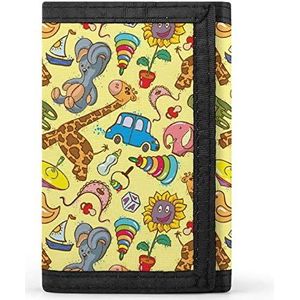 Giraffe Olifant Speelgoed Casual Heren Creditcardhouder Portefeuilles Voor Vrouwen Slanke Duurzame Portemonnee Met ID Venster