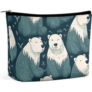 LYHVSFZQ Make-uptas, opvouwbare make-uptas, ijsbeerpatroon, bedrukte make-up-organizer, reismake-uptas voor reizen en dagelijks leven, stijl, één maat, make-uptas, Stijl, Eén maat, Make-up Tas