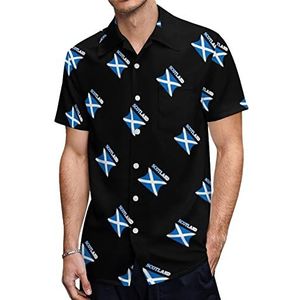Schotland vlag heren Hawaiiaanse shirts korte mouw casual shirt button down vakantie strand shirts 4XL