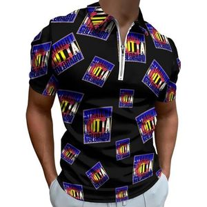 Straight Outta Colorado City Half Zip-up Polo Shirts Voor Mannen Slim Fit Korte Mouw T-shirt Sneldrogende Golf Tops Tees XL