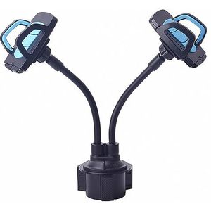Gissroys Dubbele Mobiele Telefoon Stand Voor Auto Bekerhouder Stabiele Slip Telefoon Draaibare Mount 1pc