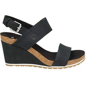 Timberland Dames Capri Sunset Wedge Sandalen, Zwart zwart zwart nubuck, 38.5 EU