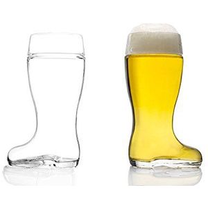 STÖLZLE LAUSITZ Bierlaarzen, 500 ml, set van 2 stuks, mooi gevormde bierglazen, 0,5 l, vaatwasmachinebestendig, elegant loodvrij kristalglas, zeer breukbestendig, hoogwaardige glazen, laarsglas