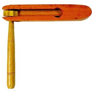 Guru-Shop Houten Muziekinstrument, Muziek Percussie Ritme Klankinstrument, Handgemaakt - Roterende Rammelaar 2, Brown, 15x16x2 cm, Muziekinstrumenten