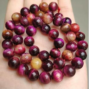 Groothandel Natuursteen Kralen Gele Tijgeroog Ronde Losse Kralen voor Sieraden Maken DIY Armband 15"" Pick Maat 4/6/8/10/12mm-bicolor fuchsia-10mm 36 stuks kralen