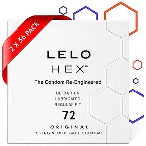 LELO HEX Originele ultradunne condooms met grotere dikte, condooms voor mannen, 54 mm in diameter (72 stuks)