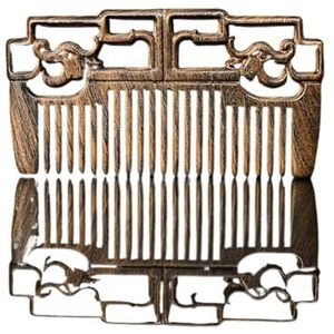 Kammen, Houten grove kam, 11cm Klassieke Chinese stijl Custom dubbelzijdig Carving Groene Sandelhout Dragon Kam