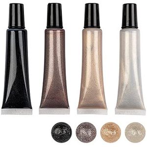 Ideen mit Herz Parelstiftenset, metallic, 4 pennen à 25 ml, parellook voor papier, textiel, (wit, crème, taupe, zwart)