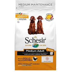 Schesir Dog Medium Maintenance Kip, hondenvoer droog voor middelgrote rassen, zak, 3 kg