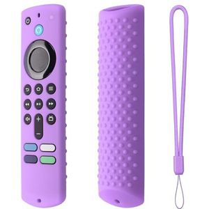2022 Lichtgevende siliconen beschermhoes voor Fire TV Stick (3e generatie) Derde Generatie/4K 2021/4K MAX Afstandsbediening Anti-Drop Stofdichte Case Shell (Lichtpaars)