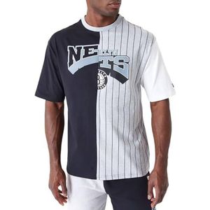 New Era NBA Brooklyn Nets Half Pinstripe Oversized T-shirt, grijs, XXL