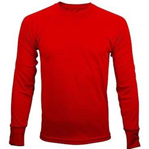 Mustaghata Sportshirt voor heren, trail, lange mouwen, Active Fit-technologie, ademend, kleur rood, maat L