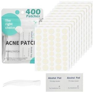 400 Pimple Patches Ronde, Transparant Anti Pickel Patch, Hydrocolloïde Acne Patch, absorberende Puistjespleisters Acnestickers spotstickers met 10 Alcoholdoekjes en Pincet, voor Gezicht