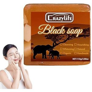 Zwarte zeepstaaf - 3.8oz huidvriendelijke bodyscrubs voor vrouwen,Niet-vette Face Exfoliator Scrub Body Exfoliation Soap With Shea Butter