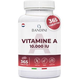 Bandini® Pure Vitamine A, 365 veganistische microtabletten (1+ jaar), helpt een normale huid en een normaal gezichtsvermogen te behouden, retinylacetaat, alternatief voor vitamine A-druppels, non-GMO