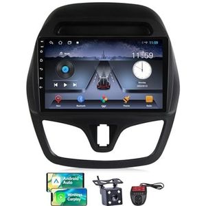 9 Inch Touchscreen Dubbel DIN Autoradio Compatibel met Chevrolet Spark Beat 2015-2018 met Carplay/Android Auto FM RDS DAB+ Radio WiFi 4G Draadloze Bluetooth 5.0 DSP Gesplitst scherm(Size:NF-1)