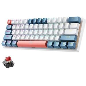 QPSJXN Machene K500-B61 60 procent mechanisch gamingtoetsenbord 61 bekabeld met hete swapping-RGB-RGB-achterverlichting compatibel met verschillende systemen (US Red Switch)