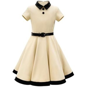 BlackButterfly Kinderen 'Lucy' Vintage Clarity Jaren `50 Meisjes Jurk (Champagne, 11-12 jaar)