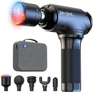 Massage Gun met Warmte Koele Kop, Bob and Brad T2 Pro Massagepistool met 10MM Amplitude 4000mAh Batterij, Elektrisch Massageapparaat Spiermassagepistool voor Spier Ontspanning Herstel, Cadeaus
