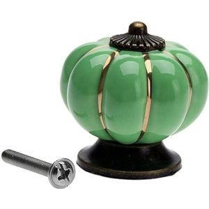 Keramische knoppen, kastknoppen, 1Pc Vintage Pompoen Keramische Kastknoppen en Handgrepen Meubelgrepen Kleurrijke Deurknop Ladekast Keuken Trekgreep (Color : Green)