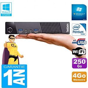 Lenovo Ultra Mini PC M73 USFF Tiny G3250T 4 GB harde schijf 250 GB WiFi W7 (gereviseerd)