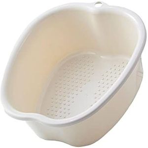 Voetbad, groot, kunststof, draagbaar, voor teennagels en enkels, beige, 37,3 x 33 x 15 cm