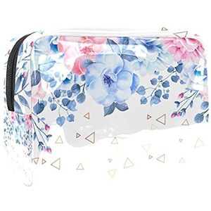 Waterdichte cosmetische tassen, Rode bloemenpatroon reizen cosmetische tassen, multifunctionele draagbare make-up tassen, reizen cosmetische tas organizer voor vrouwen