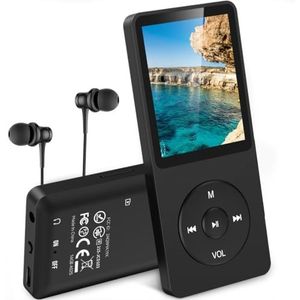 AGPTEK - MP3 Speler - Zwart - 8 GB - 70 Uur Afspeeltijd - Ondersteuning voor FM-radio en E-book