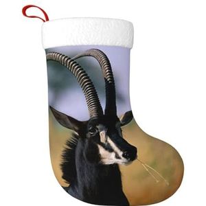 Kfjghhl Sable Antilope Grote Xmas Kous Sneeuwpop Gedrukt Patroon Sokken Kerst Opknoping Tassen Home Decoraties