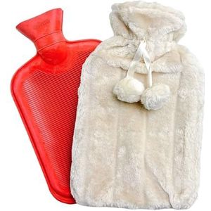 Warmwaterzak met Deksel. Warmwaterkruik van 1,6 L Voor Rug, Lendenen, Buik en Handen. Zachte Hoes, Wasbare en Afneembare
