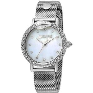 Just Cavalli Klassiek horloge JC1L124M0055, zilver parelmoer wit, staal