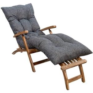 Bananair - Ligstoelkussen | zonnebad | ligstoel | matras voor ligstoel | kussen voor buitenstoel voor tuin | verstelbare band | gemaakt in Frankrijk (grijs, 195 x 65 x 15 cm)