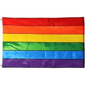 ANLEY EverStrong serie 3x5 voet (90x150 cm) regenboogvlag (genaaide strepen) Heavy Duty nylon - 2 rijen vergrendelingssteken - Gay Pride-vlaggen met koperen doorvoertules 3 X 5 Ft