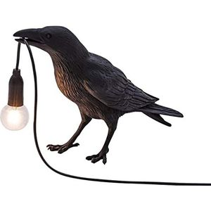 Bureaulamp Unieke Noordse hars USB Vogel tafellamp kleine vogel LED Nachtverlichting Hars Crow Home Decor Desk licht lamp armaturen nachtkastjes for woonkamer, slaapkamer