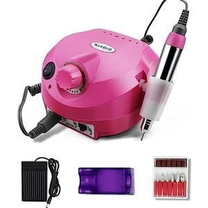 Nagelvijl elektrisch, 35000 RPM professionele boormachine for nagels, elektrische nagelschuurmachine for het verwijderen van gel, draagbare nagelboormachine, manicure-apparatuur(Pink)